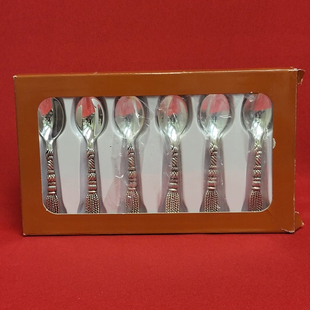VTG Elegance Tassel Design Tea Spoon Set of 6